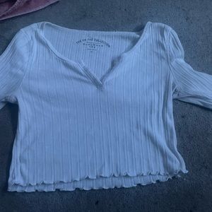 white cropped top